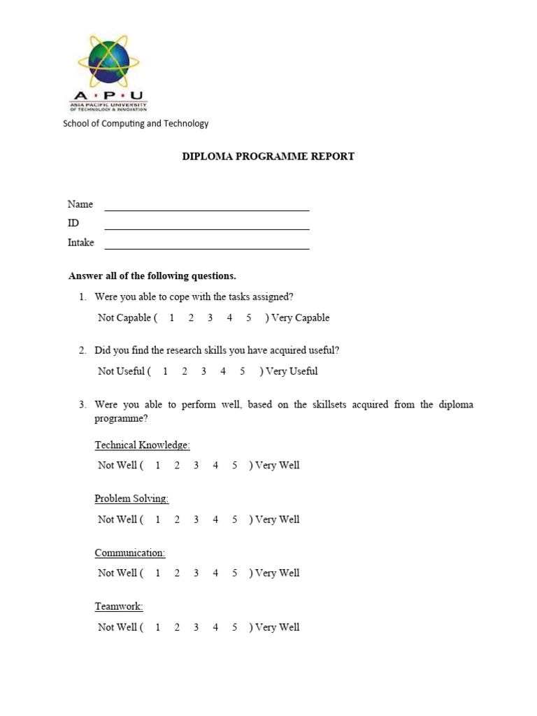 Programme Report Format