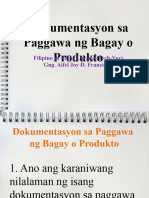 Dokumentasyon Sa Paggawa NG Produkto