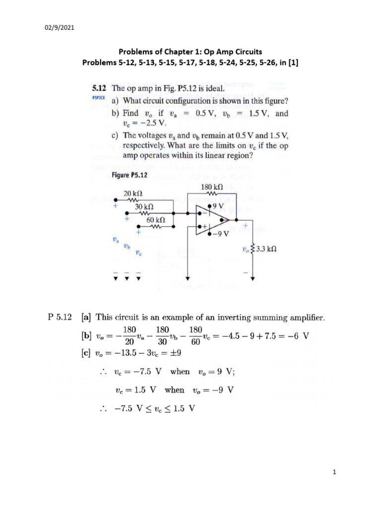ProblemSolution Op Amp Circuits PDF