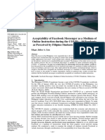 Acceptability of Facebook Messenger As A Medium of Online Instruction During The Covid 19 Pandemic As Perceived by Filipino Students in The Countryside - 1637306397