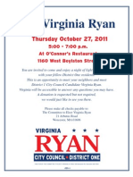 Virginia W. Ryan Fundraiser Oct. 27th