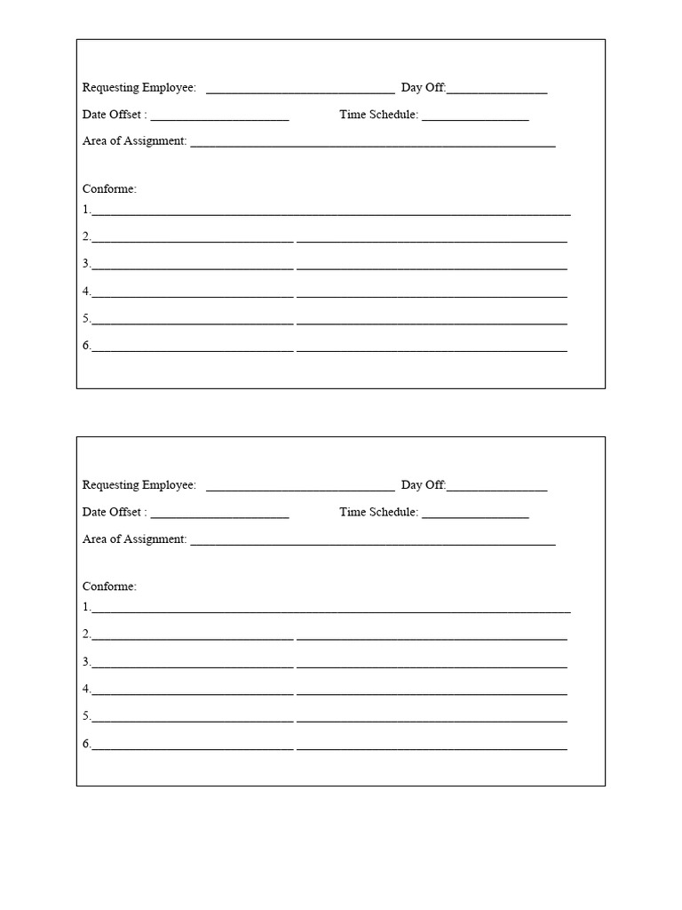 Employee Day Off Request Form | PDF | Finance & Money Management