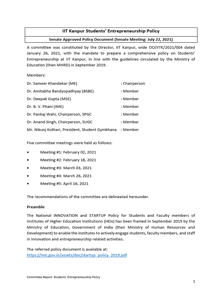 iit-kanpur-students-entrepreneurship-policy-senate-approved-policy