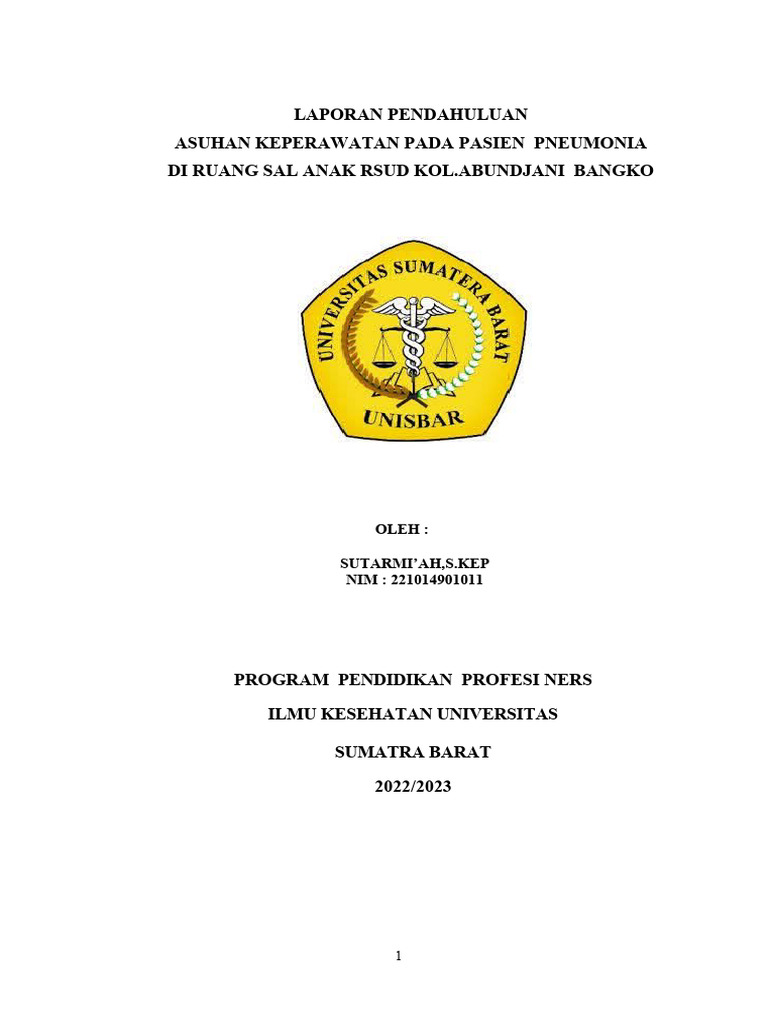 Asuhan Keperawatan Pneumonia Anak | PDF | Kesehatan Holistik | Sains ...