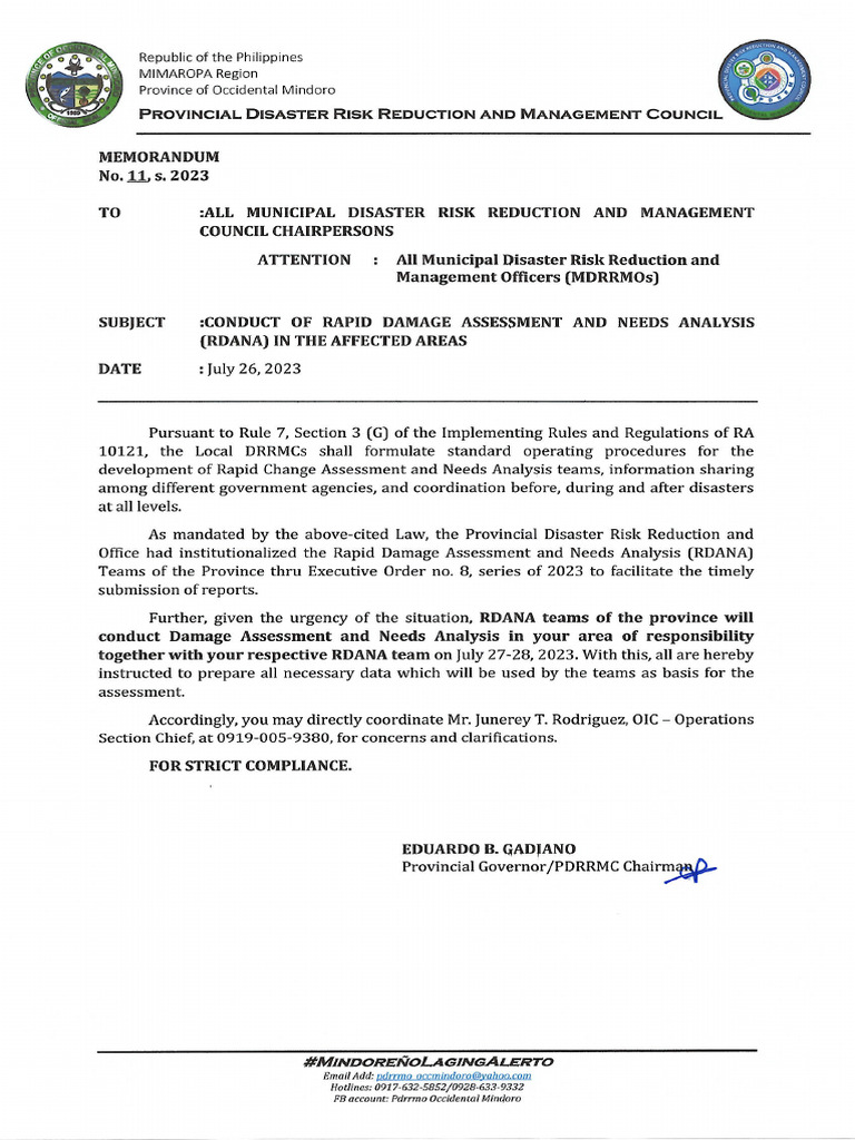 MDRRMC Chairpersons | PDF