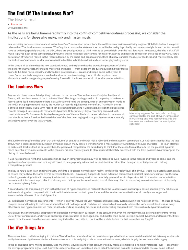 The End of The Loudness War | PDF