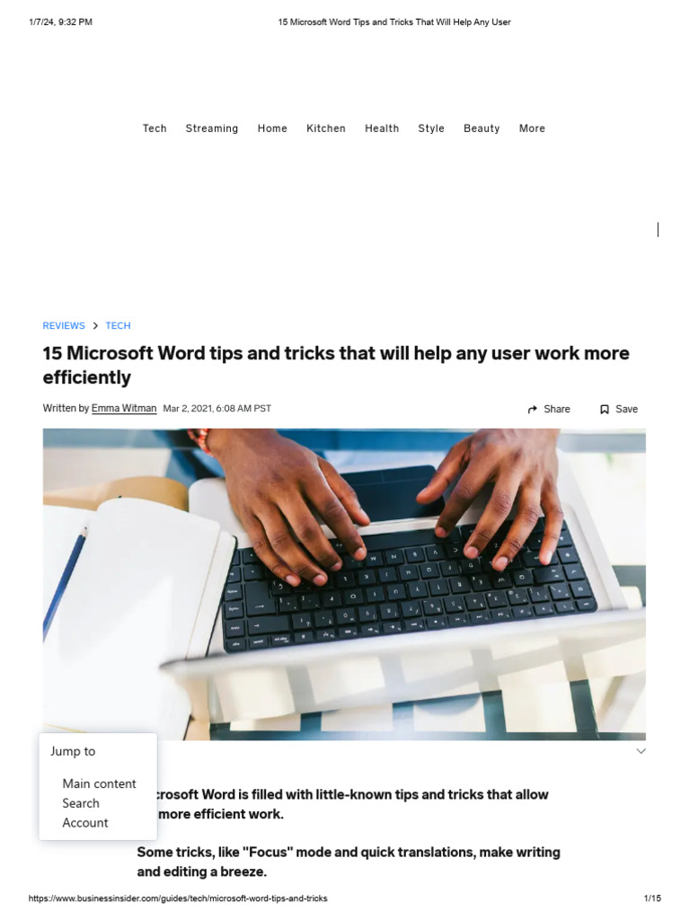 15 Microsoft Word Tips and Tricks That Will Help Any User | PDF ...