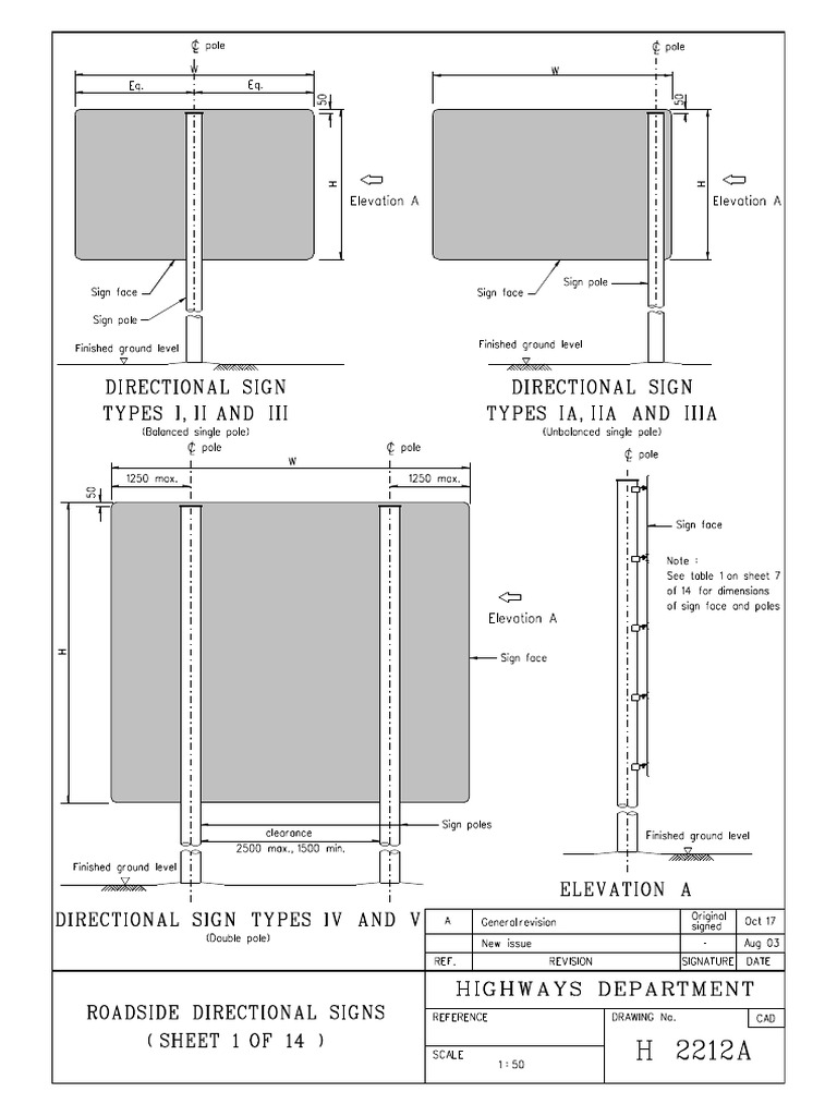 H2212a - Roadside Directional Sign 1 of 14 | PDF