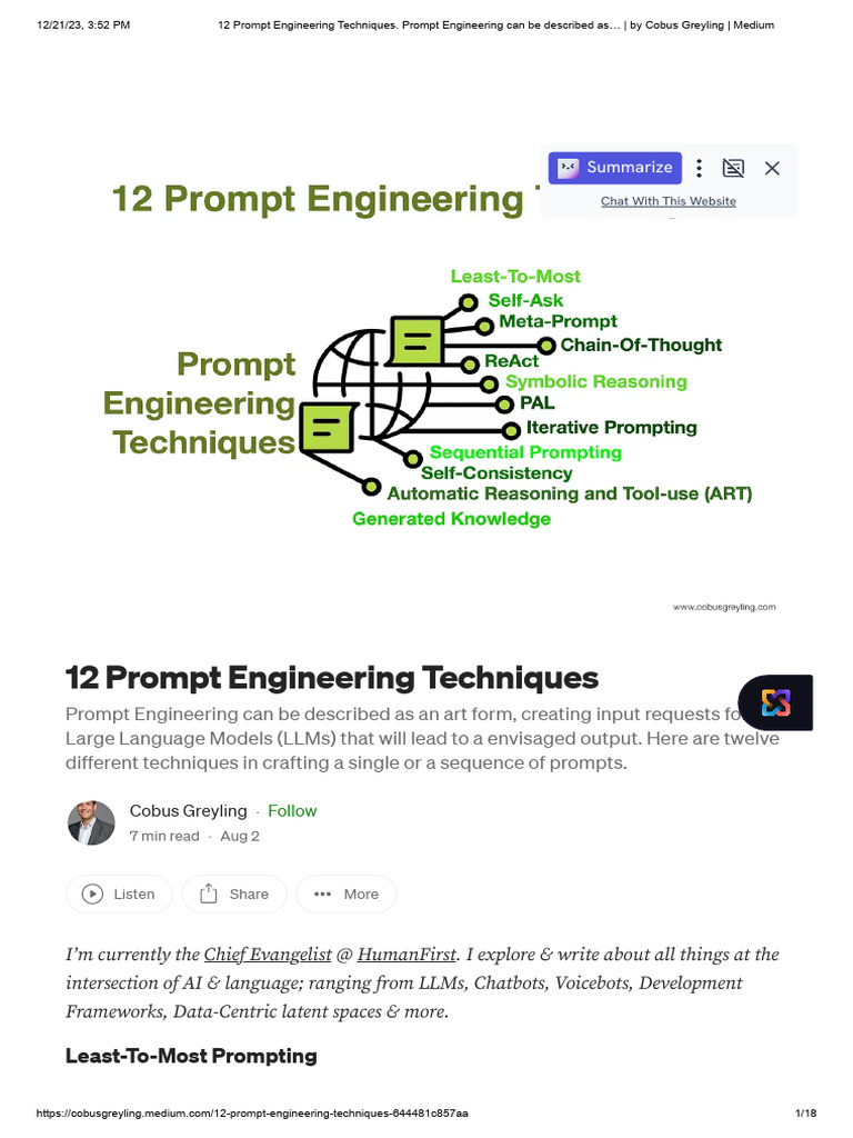 12 Techniques for Prompt Engineering | PDF | Cognitive Science | Computing