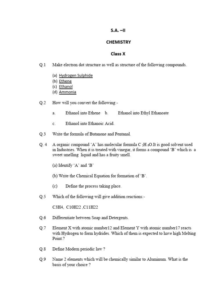 Class 10 Cbse Chemistry Chapter 1 Case Study Questions