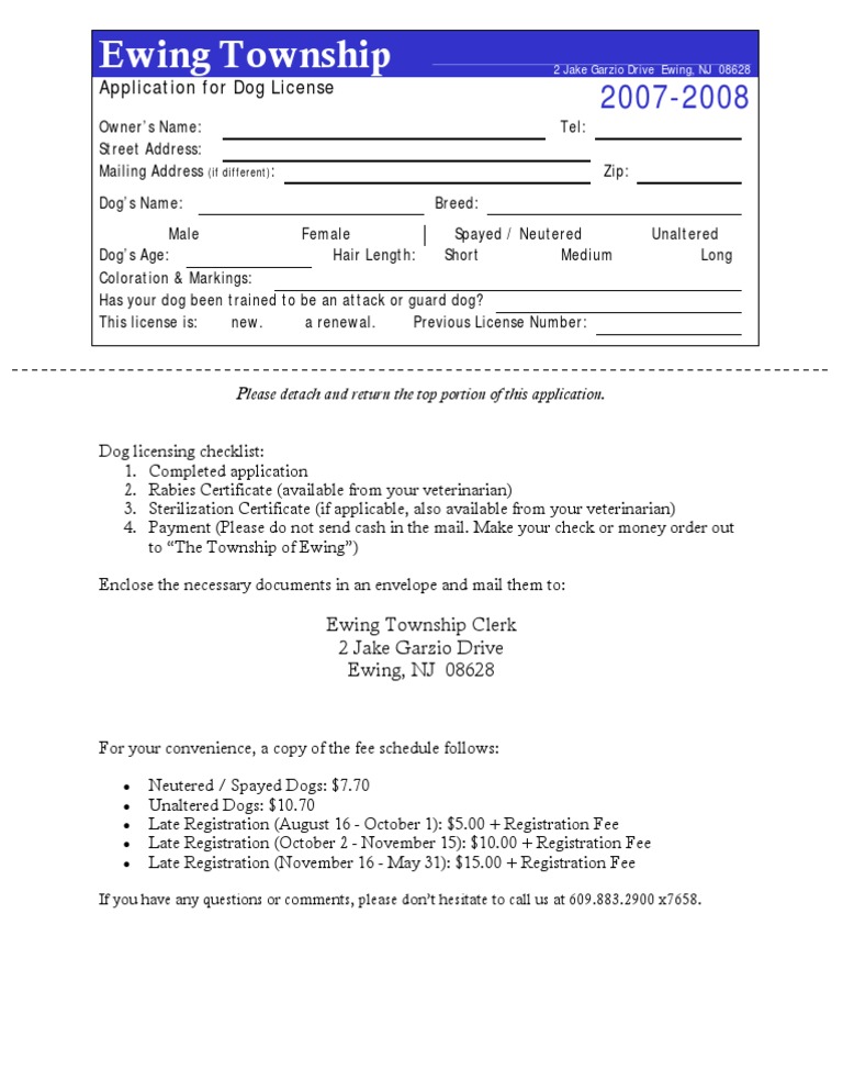 Application For Dog License 0708 | PDF