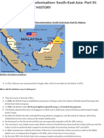 9 4 3 Colonisation and Decolonisation South East Asia Part III Malaya