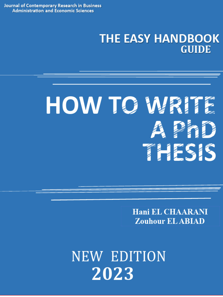 HOW TO WRITE A PHD THESIS | PDF