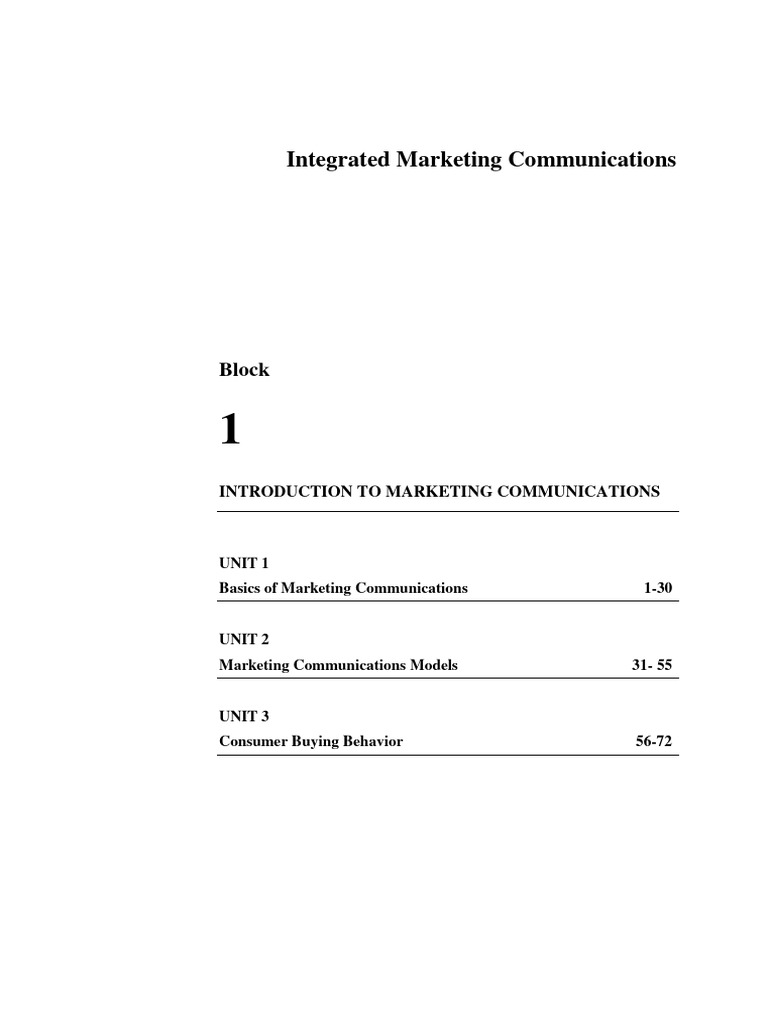 6.1 Integrated Marketing Communications Block 1 | PDF | Career & Growth ...