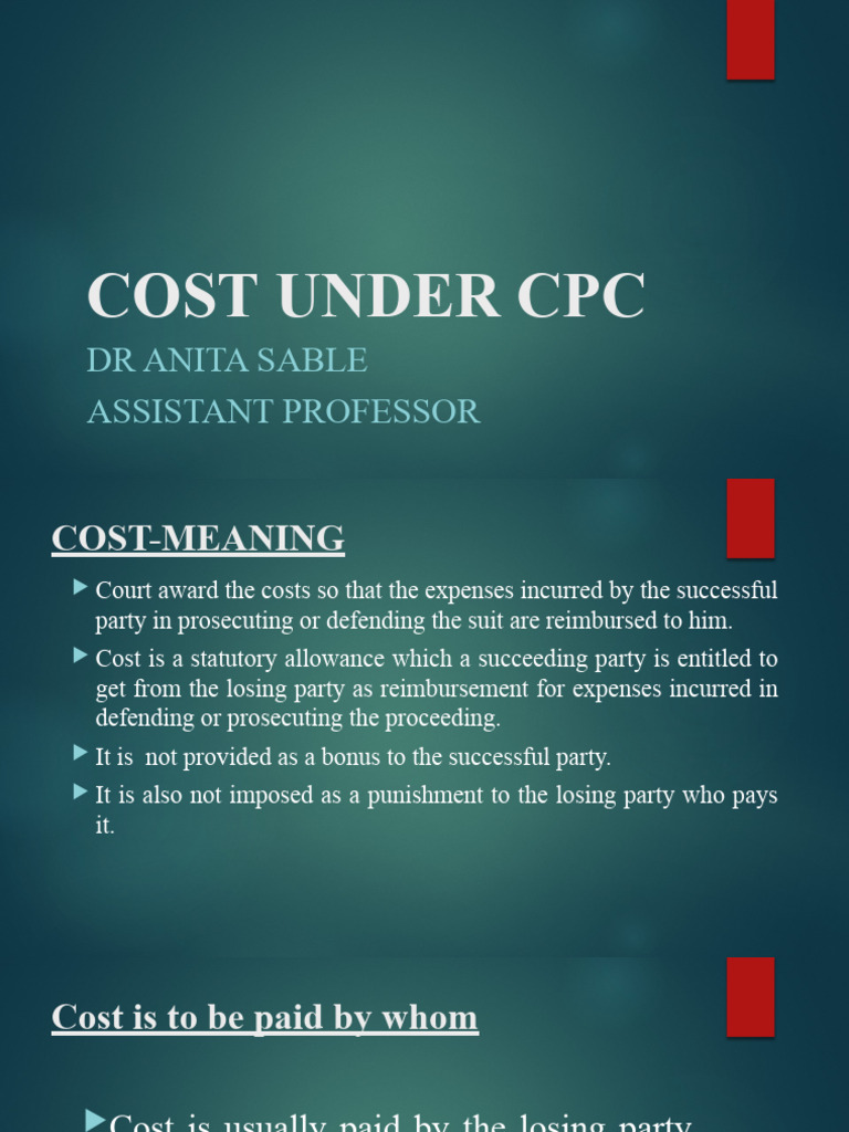 Cost Under Cpc (1) PDF