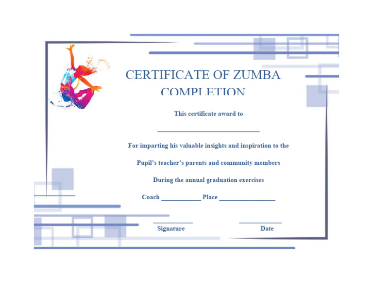 Zumba Training Completion Certificate 1 PDF