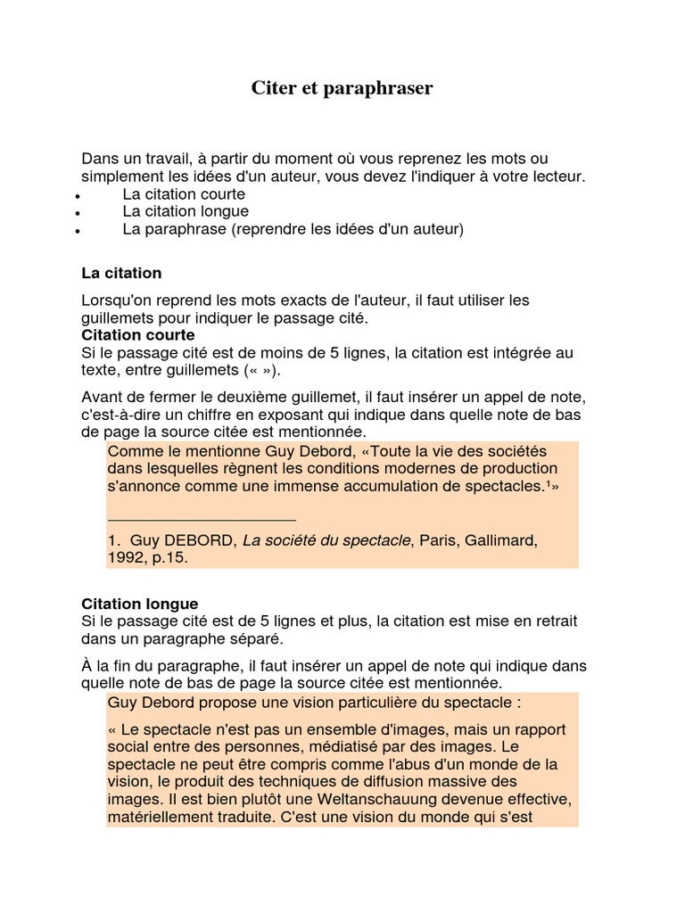 Citer Et Paraphraser 220728 233115 | PDF
