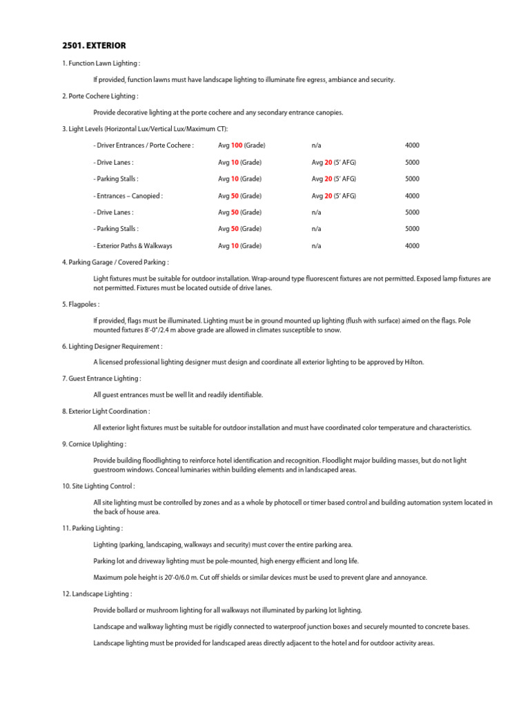 Doubletree Lighting Standards | PDF | Lighting | Bathroom