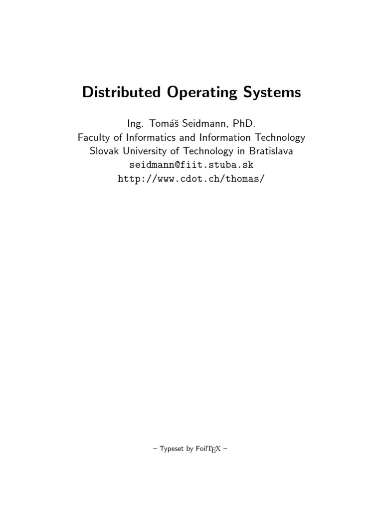 Distributed Operating Systems | PDF | Distributed Computing | Operating ...