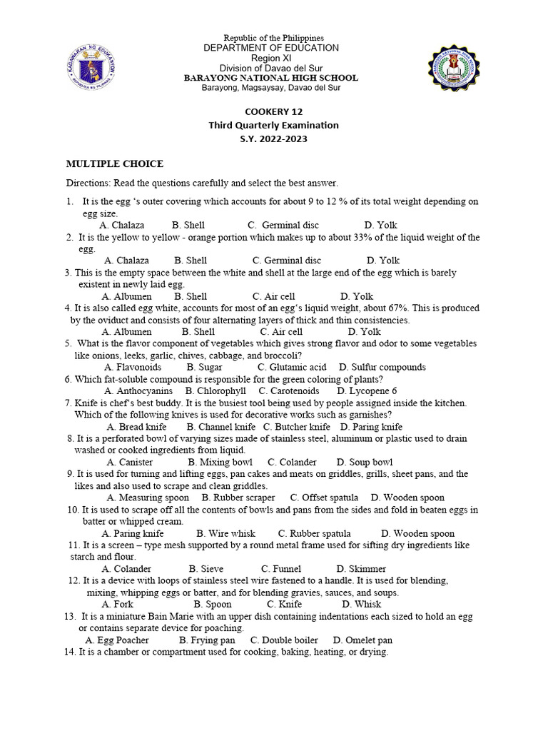 3rd Quarter Cookery | PDF