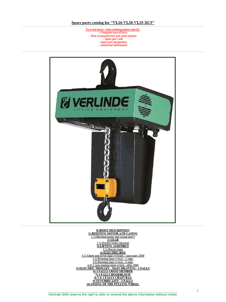 VL25 Spare Parts Catalog | PDF