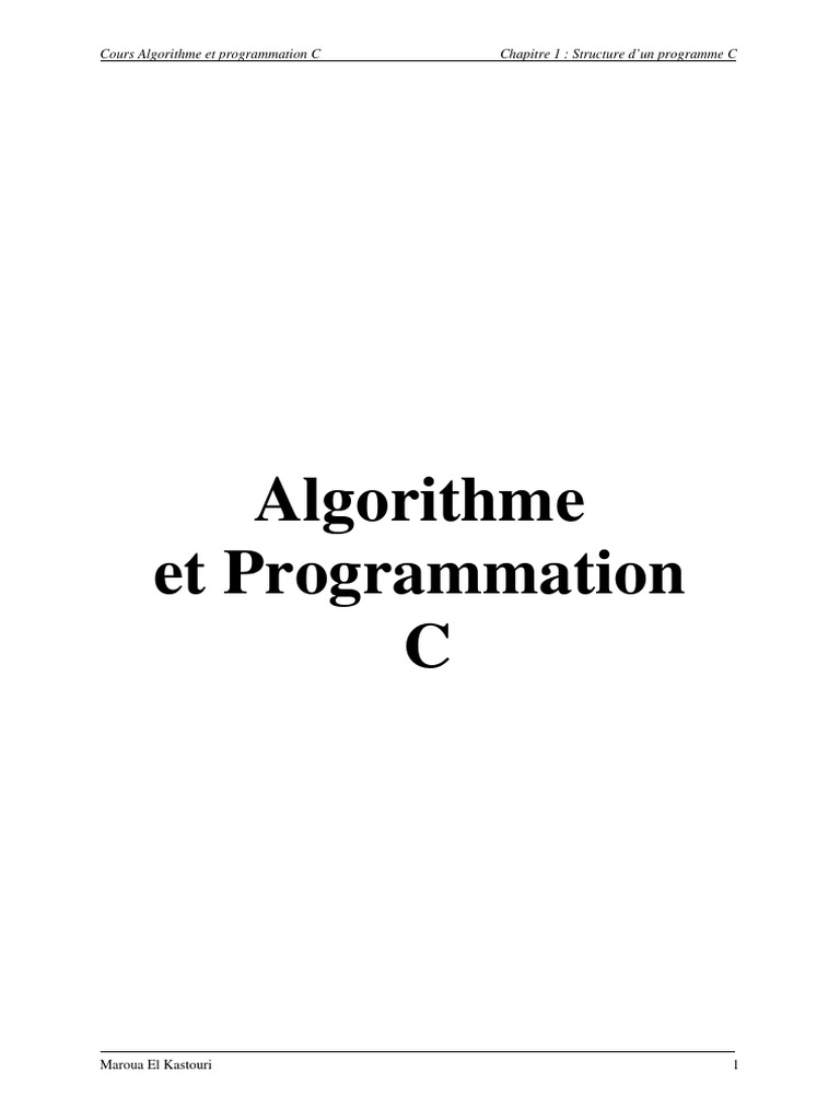 Structure d'un programme en C | PDF | C (Langage de programmation ...