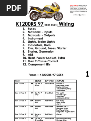 K1200RS SLP Wiring V1 0 | PDF