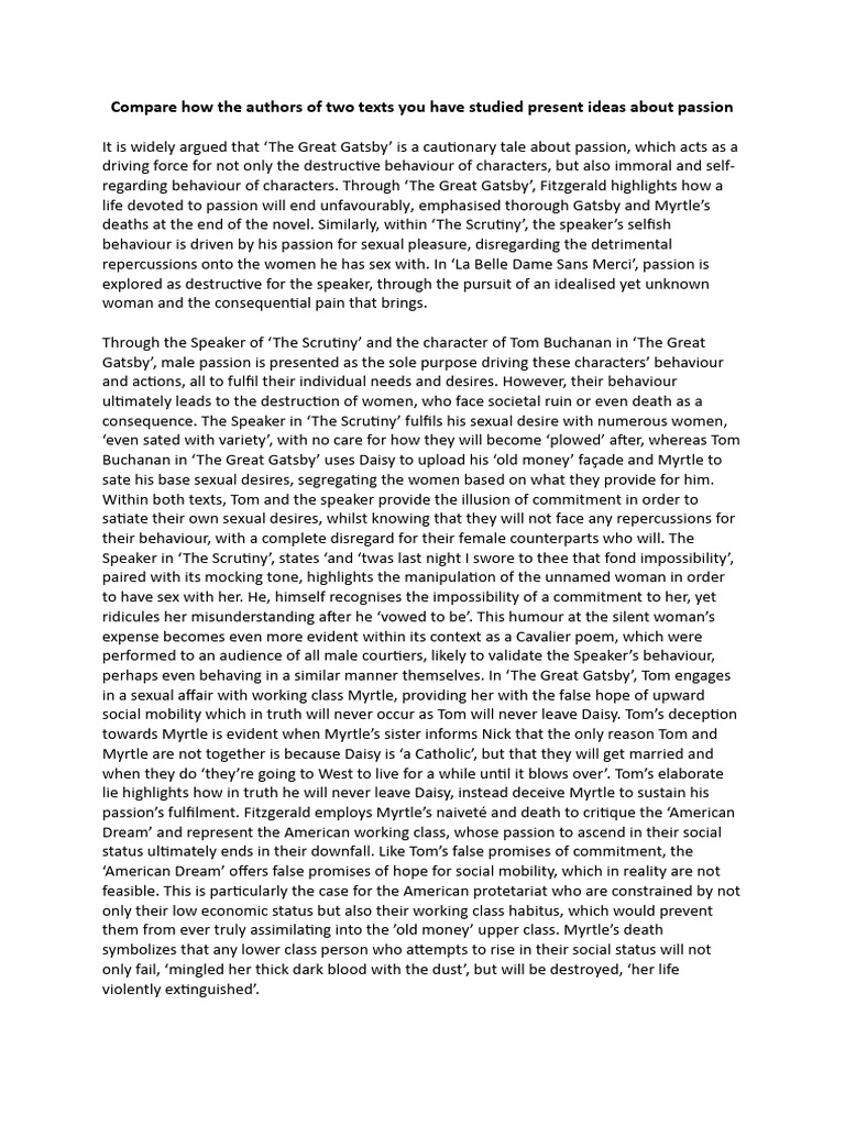 Compare How The Authors of Two Texts You Have Studied Present Ideas ...