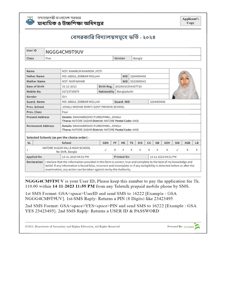 Applicant Copy - NGGG4CM9T9UV | PDF