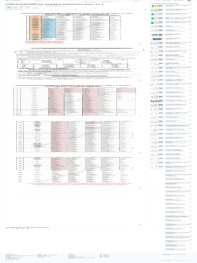 CONJUGAISON DE VERBES FRANCAIS Pour 1o 2 - PDF - Verbe - Sémiotique | PDF