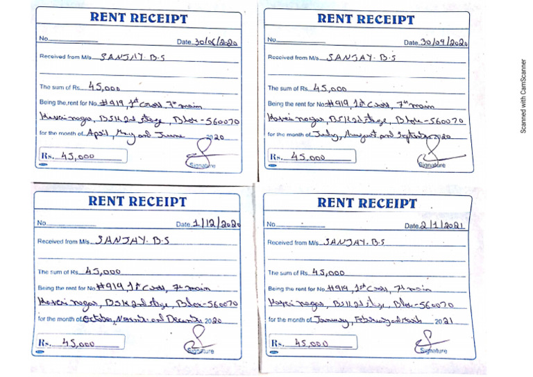 Rent Receipt | PDF