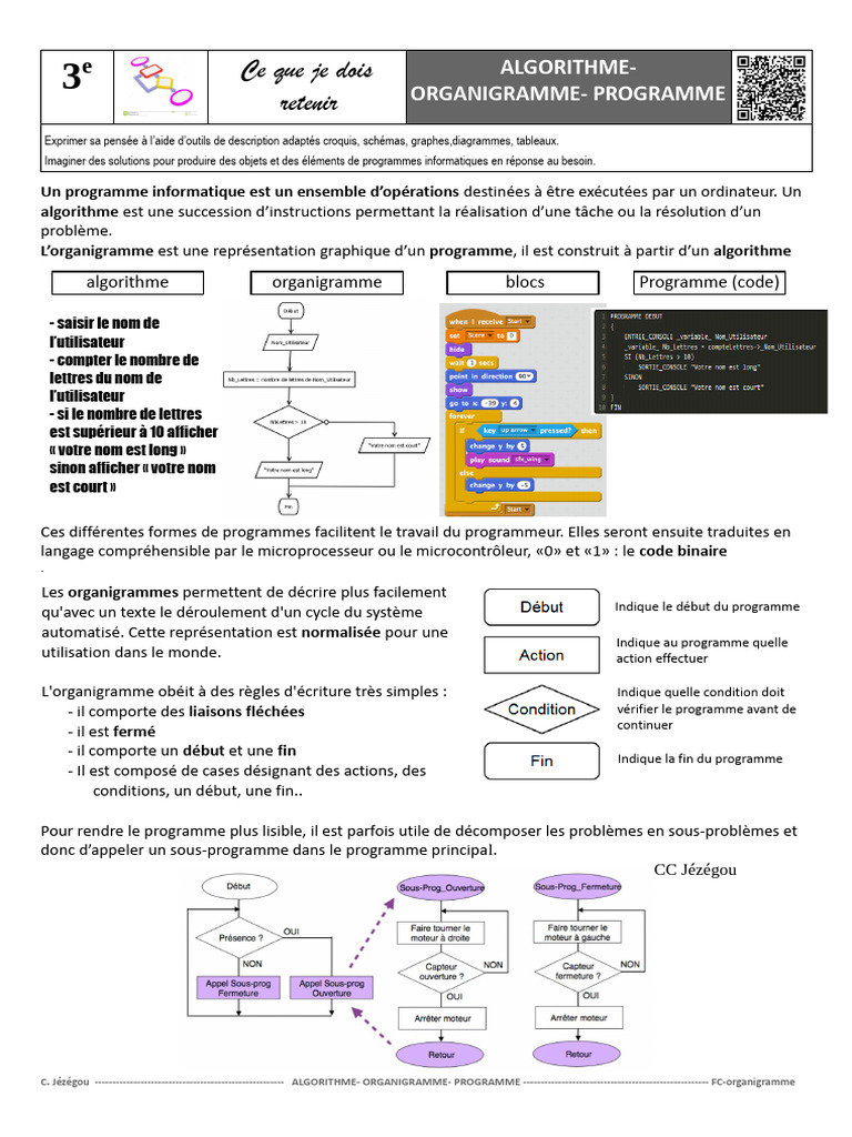 Organigramme et algorithme en programmation | PDF | Programme ...