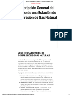 Descripción General del Equipo de una Estación de Compresión de Gas Natural