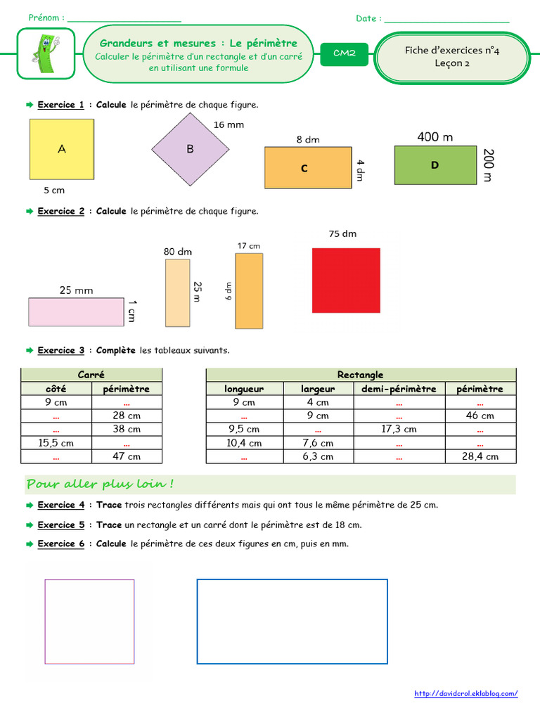 comment calculer perimetre d un carre