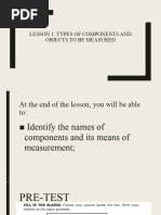 Types of Components and Objects To Be Measured