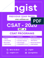 UPSC CSAT Previous Year Question Paper Prelims GS-II 2020