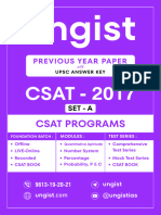 UPSC CSAT Previous Year Question Paper Prelims GS-II 2017