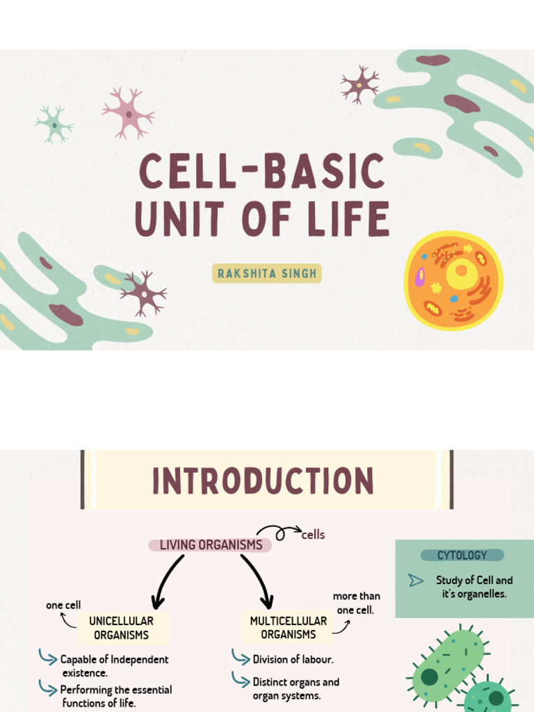 Cell - Basic Unit of Life 2 | PDF | Cell (Biology) | Organelle