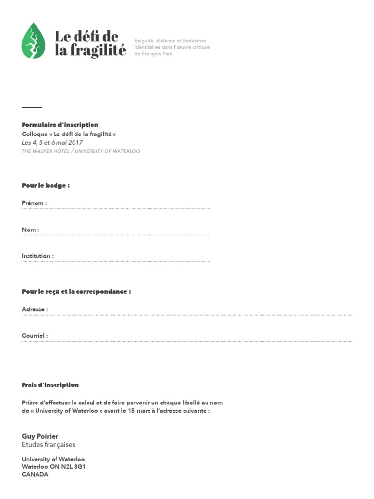 Formulaire Dinscription General | PDF