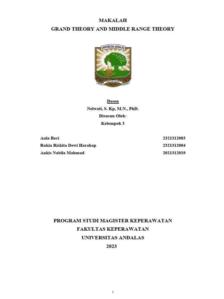 MAKALAH Grand Theory Dan Middle Range Theory | PDF