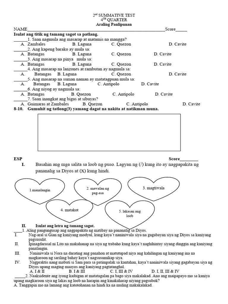 2nd SUMMATIVE TEST 4th Quarter 2 | PDF