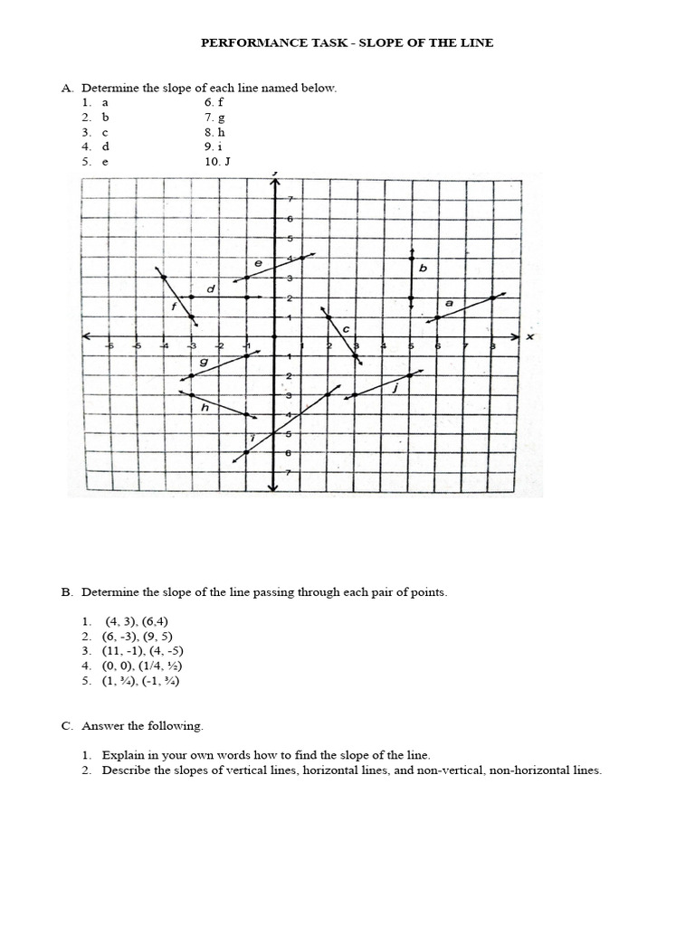 Calculate Line Slopes and Definitions | PDF