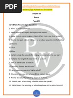 Lakhmir Singh Science Class 8 Solutions: Sound Very Short Answer Type Questions