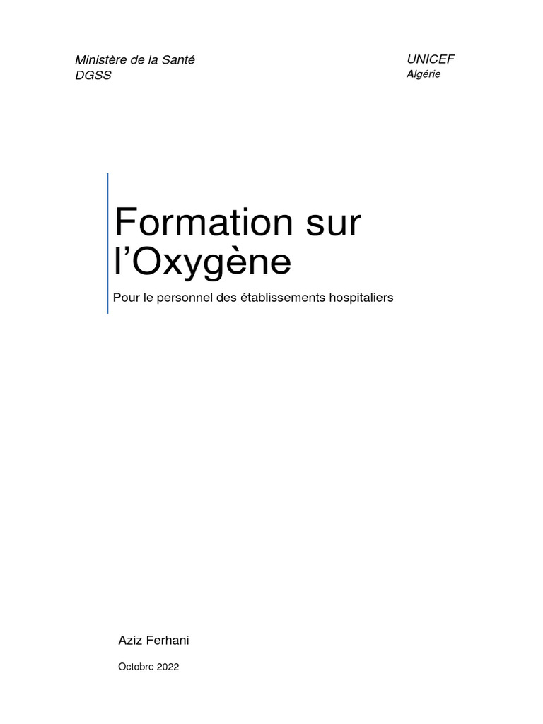 Contenu Formation Oxygéne | PDF