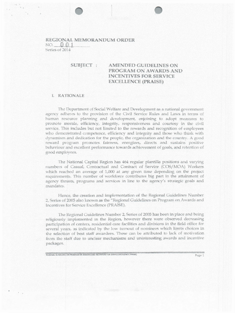 RMO No 001 S 2014 Amended Guidelines On Programs On Awards and