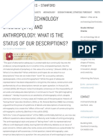 Science and Technology Studies (STS) and Anthropology - What Is The Status of Our Descriptions - Studio Michael Shanks - Stanford