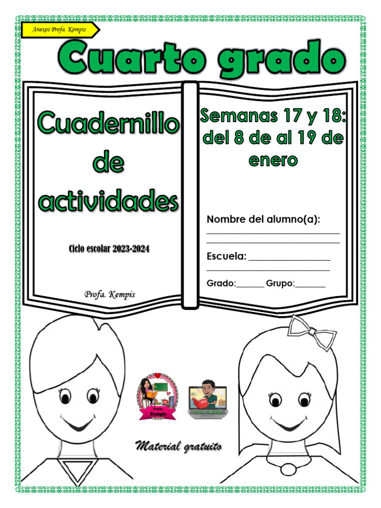 4° S17 y 18 Cuadernillo de Actividades (Anexos) Profa Kempis | PDF