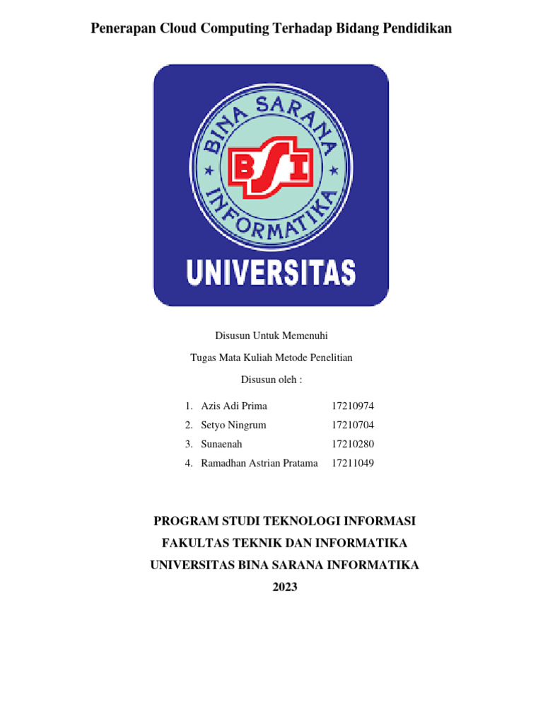 Penerapan Cloud Computing di Pendidikan | PDF