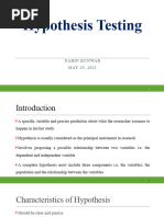 Hypothesis Testing in Research