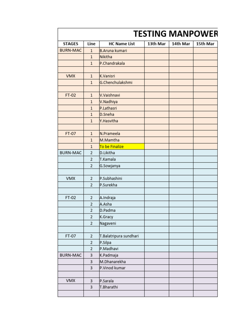 Testing Stage HC Details | PDF